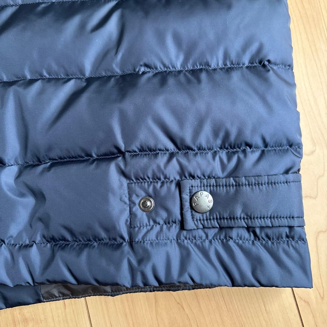 【美品】パパスプラス Papas+ 軽量ダウンベスト ネイビー Mサイズ