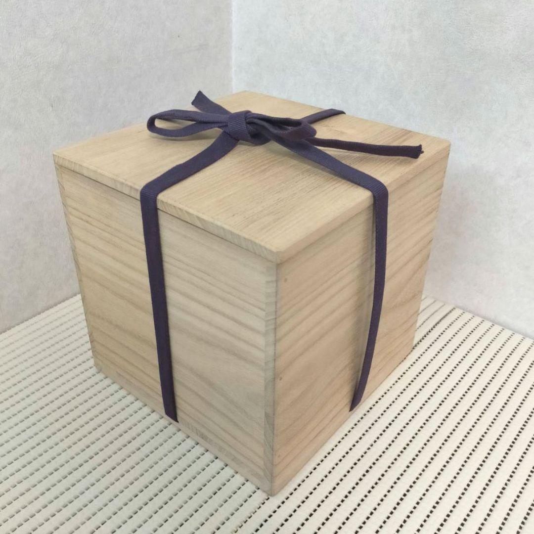 水指 龍峰作 色絵模様の図 共箱 共布 蔵出し 茶道具