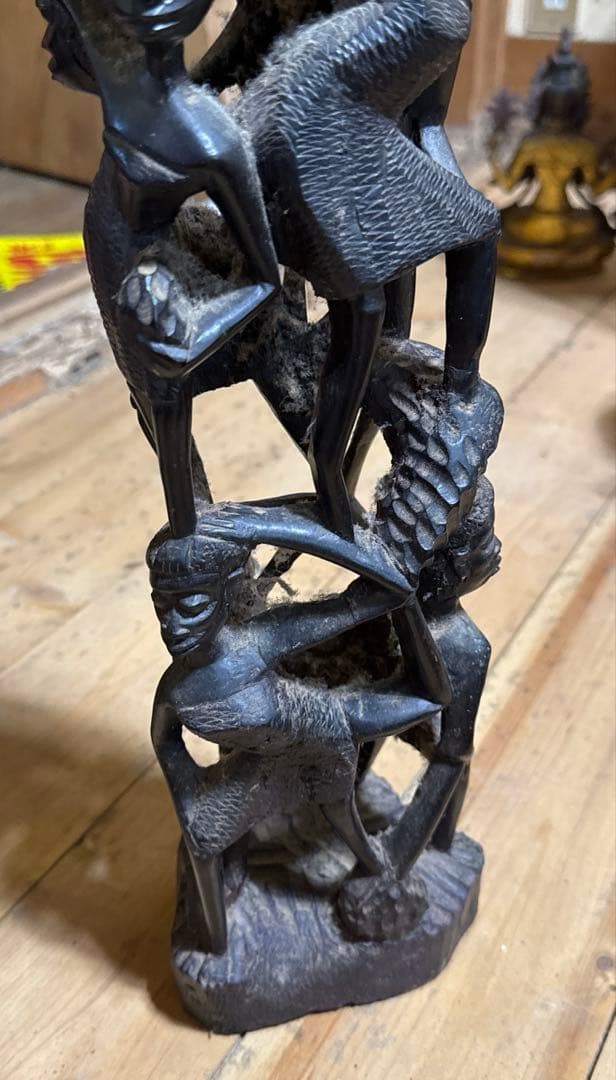 アフリカ　マコンデ　黒檀彫刻