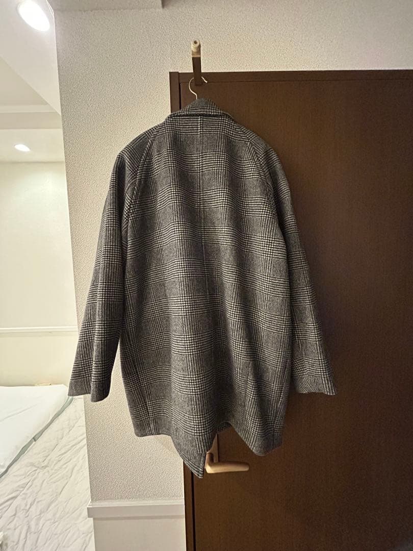 ジャーナルスタンダード　グレー チェック柄 ダブルブレストコート　38