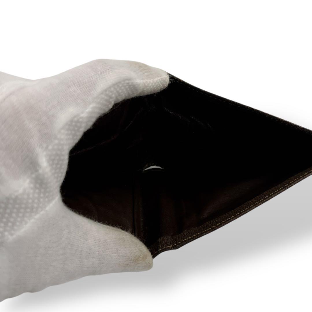 グッチ　二つ折り財布　お札入れ　シェリーライン　GGスプリーム　ベージュ　PVC