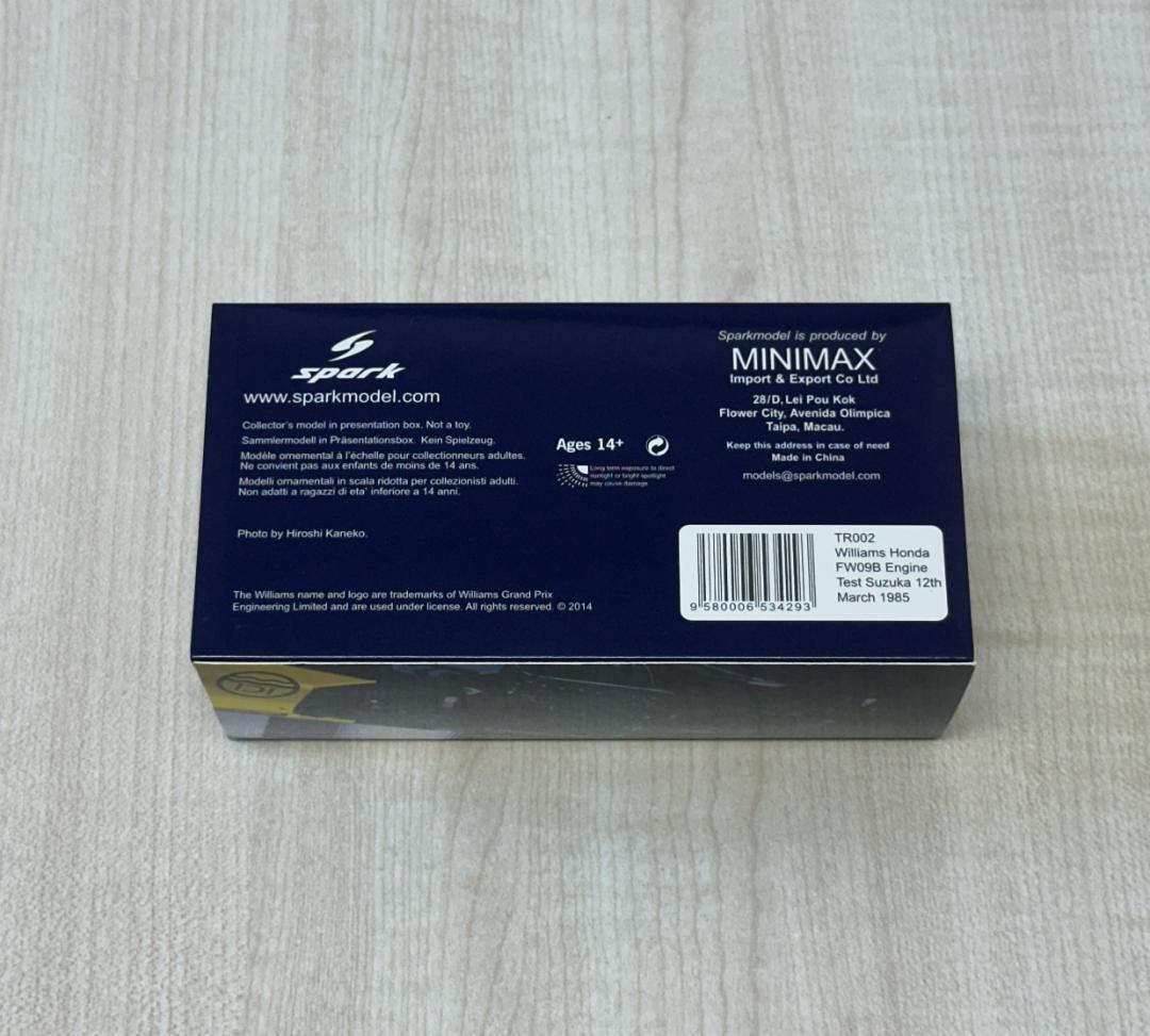 1/43 スパーク forza-store特注 ウィリアムズ ホンダ FW09B