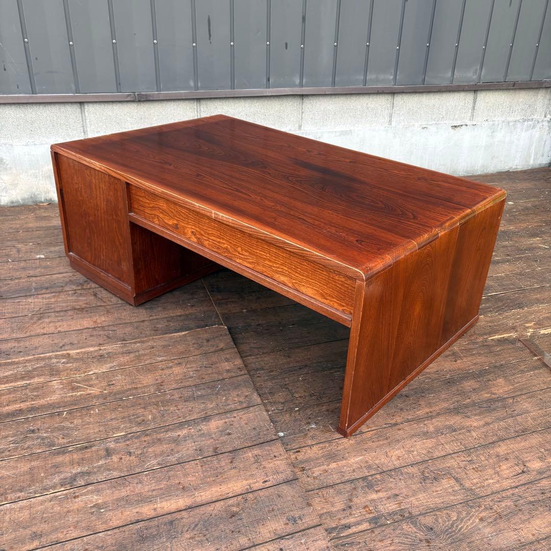 昭和レトロ 木製文机 座机 収納引き出し5杯 和家具 古家具 机 デスク 古道具