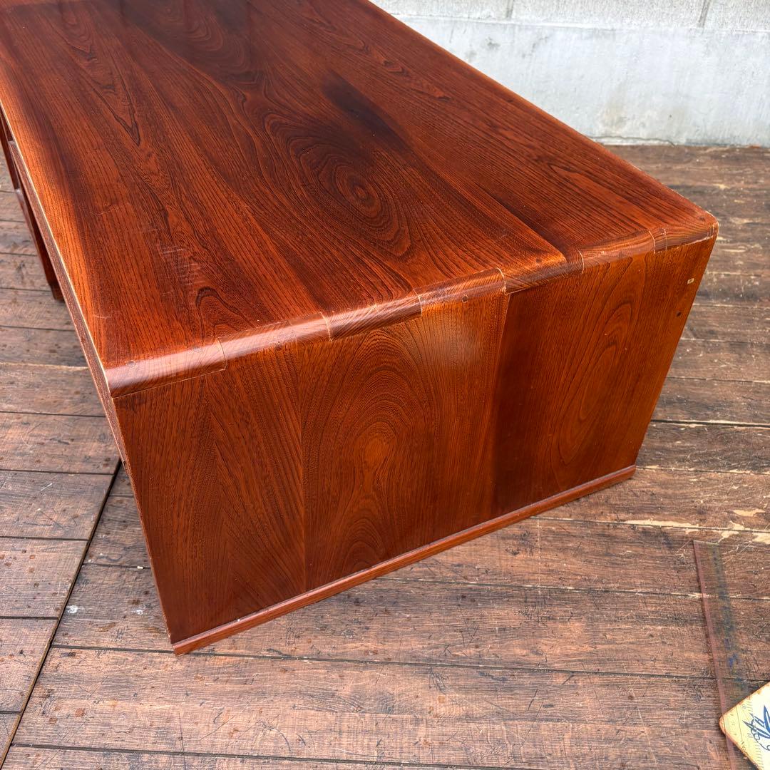 昭和レトロ 木製文机 座机 収納引き出し5杯 和家具 古家具 机 デスク 古道具