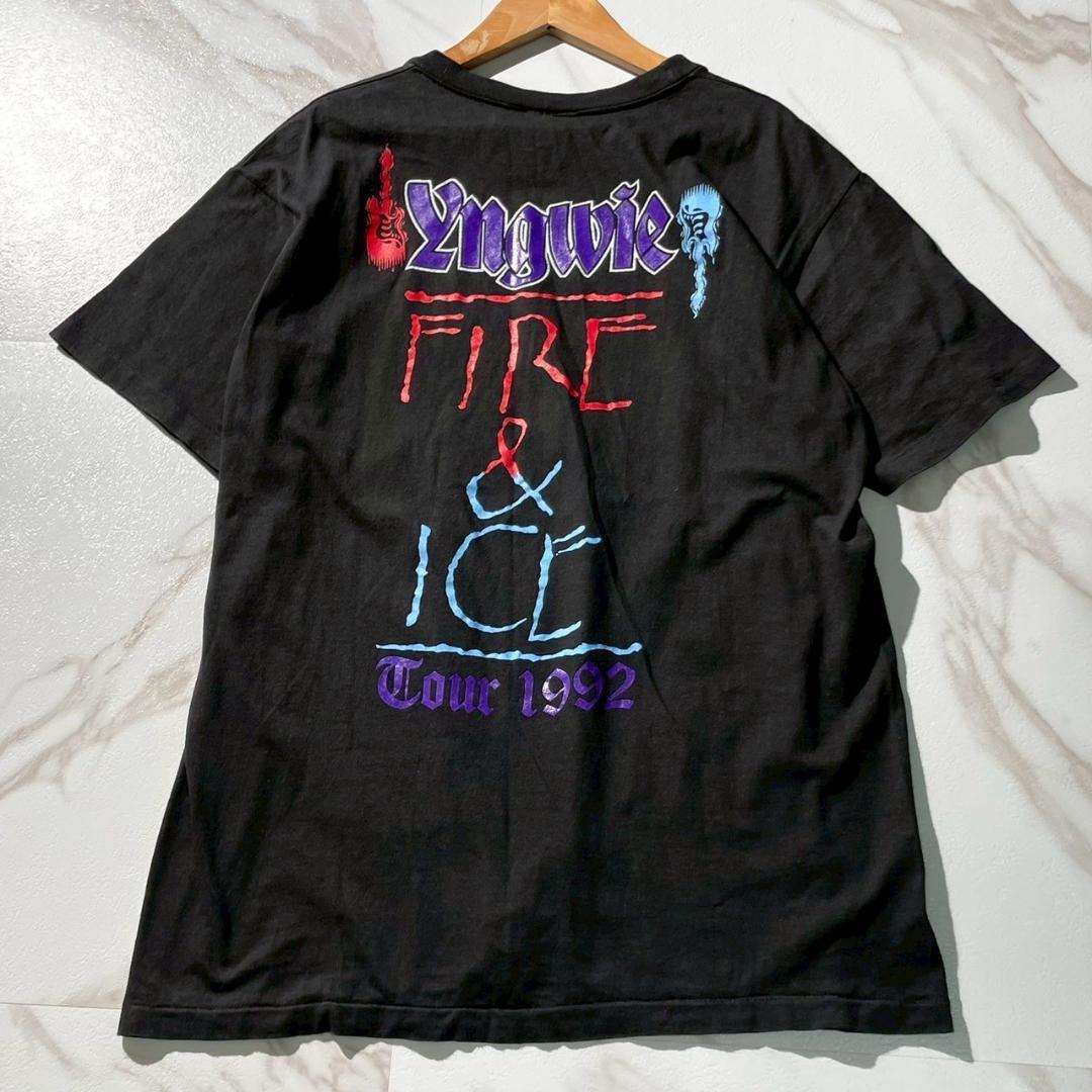 レア 90s　YNGWIE MALMSTEEN　バンド　Tシャツ　ブラック　黒