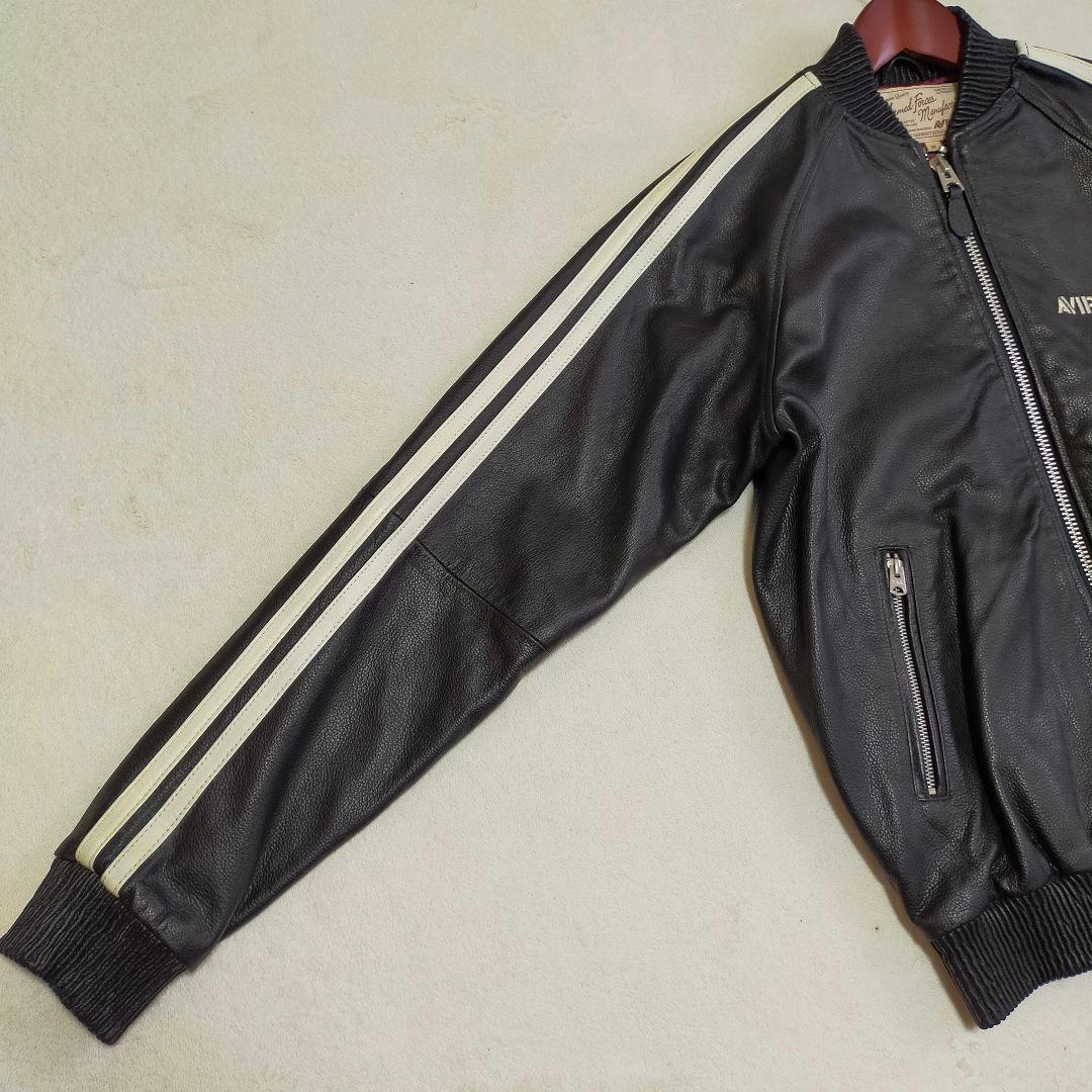 美品　AVIREX　М　羊革　レザートラックジャケット