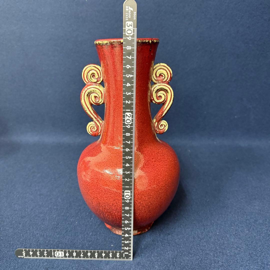 辰砂 花器 花瓶 中国 時代 古玩 当時物 旧家 蔵出 骨董品