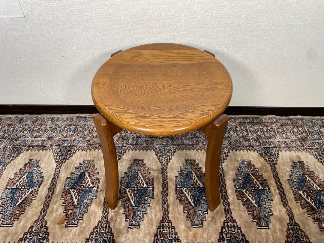 浜本工芸 ナラ材 スツール ダイニングチェア 丸椅子 木製 チェア