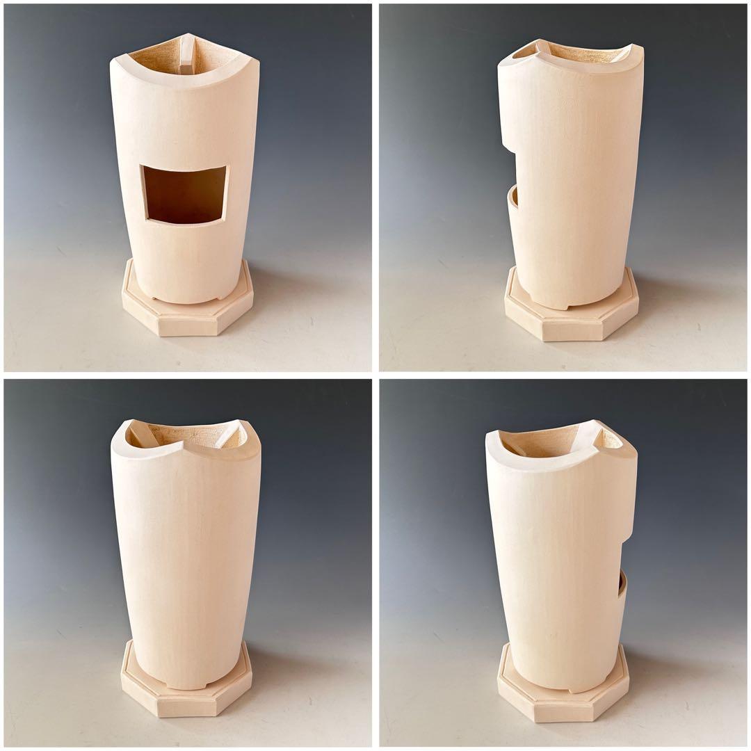 煎茶道具　白泥　三峯炉　涼炉　八稜式　炉坐付　三浦篤　共箱　京焼　三浦竹軒