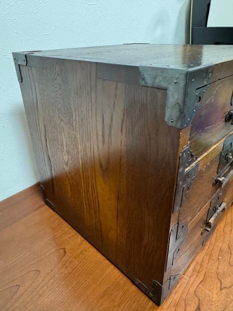 【希少】アンティーク 和箪笥 小型収納箱 3段 昭和レトロ 和風家具