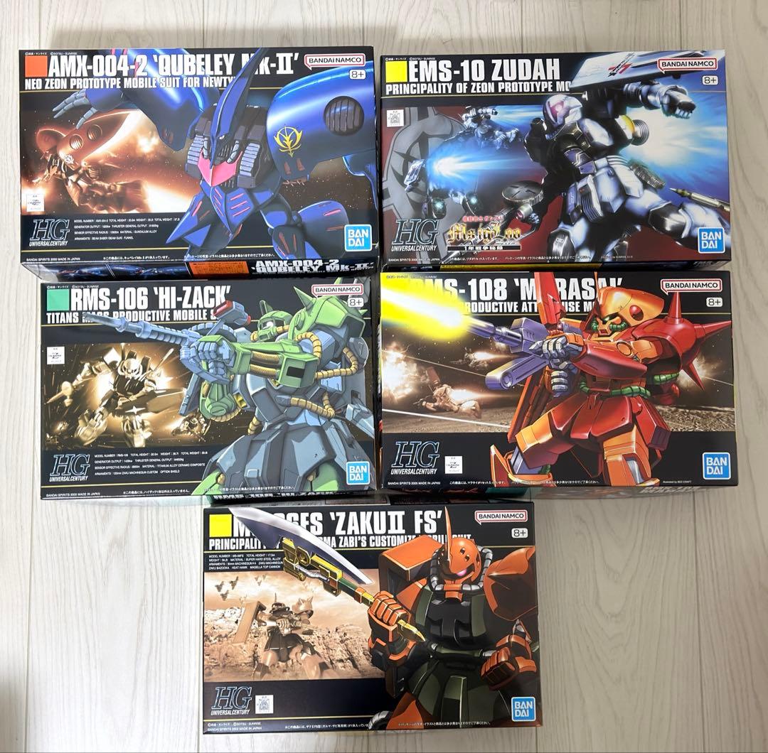 新品未開封　HG ヅダ　キュベレイMk-II ハイザック　マラサイ　ガルマザク