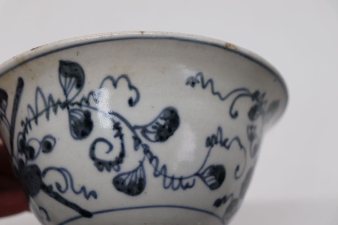 中国　染付お碗　木箱入　送料込み0311