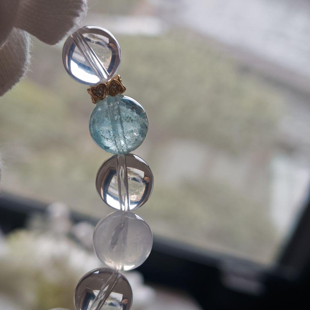 宝石質モスアクアマリン六芒星、ブルートパーズ、K2ムーンクオーツ