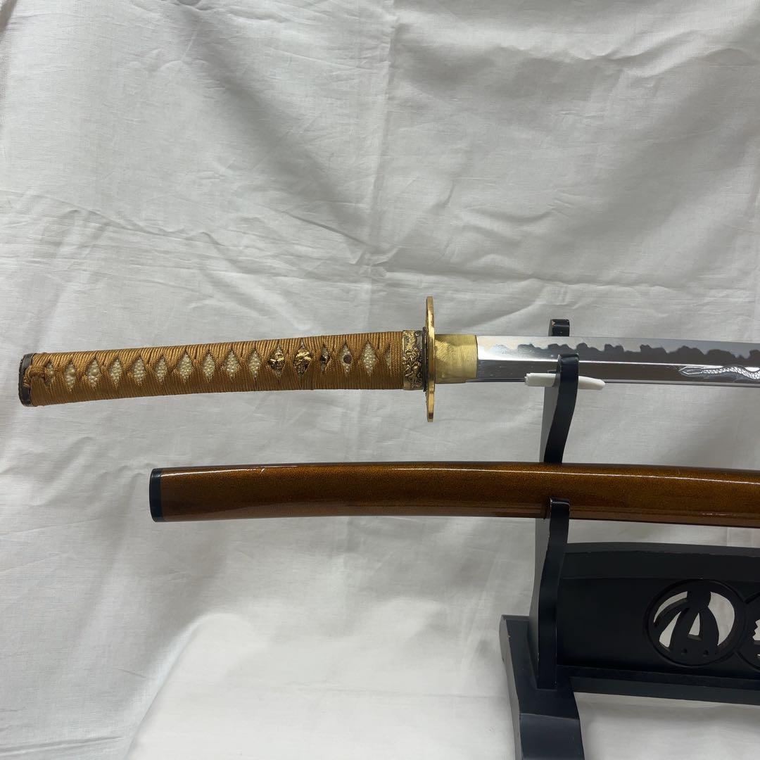 【模造刀】二本差し 太刀 脇差 昇龍 梵字 彫り込み