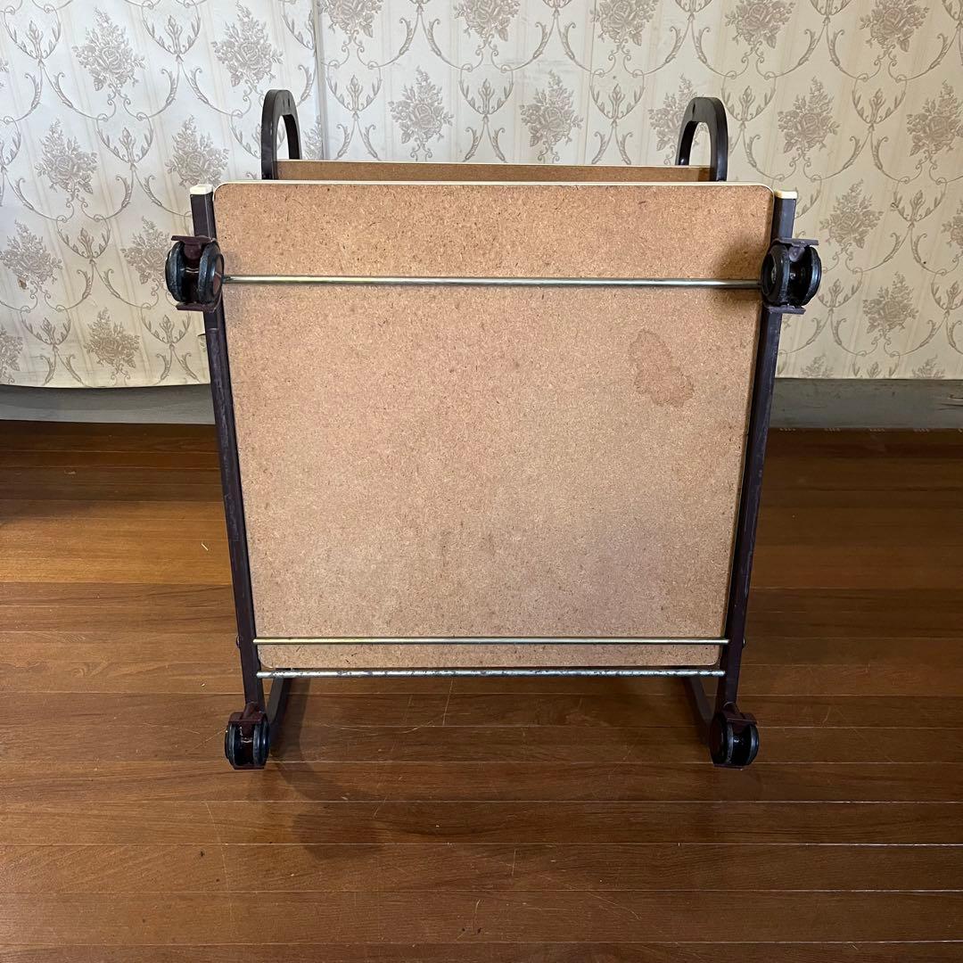 【アンティーク】アイアンフレーム キャスター付き サイドテーブル ワゴン 古道具