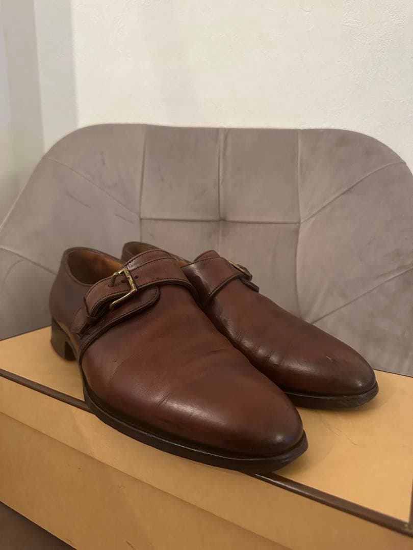 掘り出し物⭐️ジョンロブ‼️6E⭐️モンクストラップ‼️ブラウン⭐️破格‼️