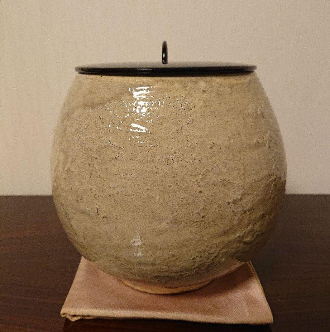 茶道具 韓国人間国宝 白山 金正玉 粉引水指