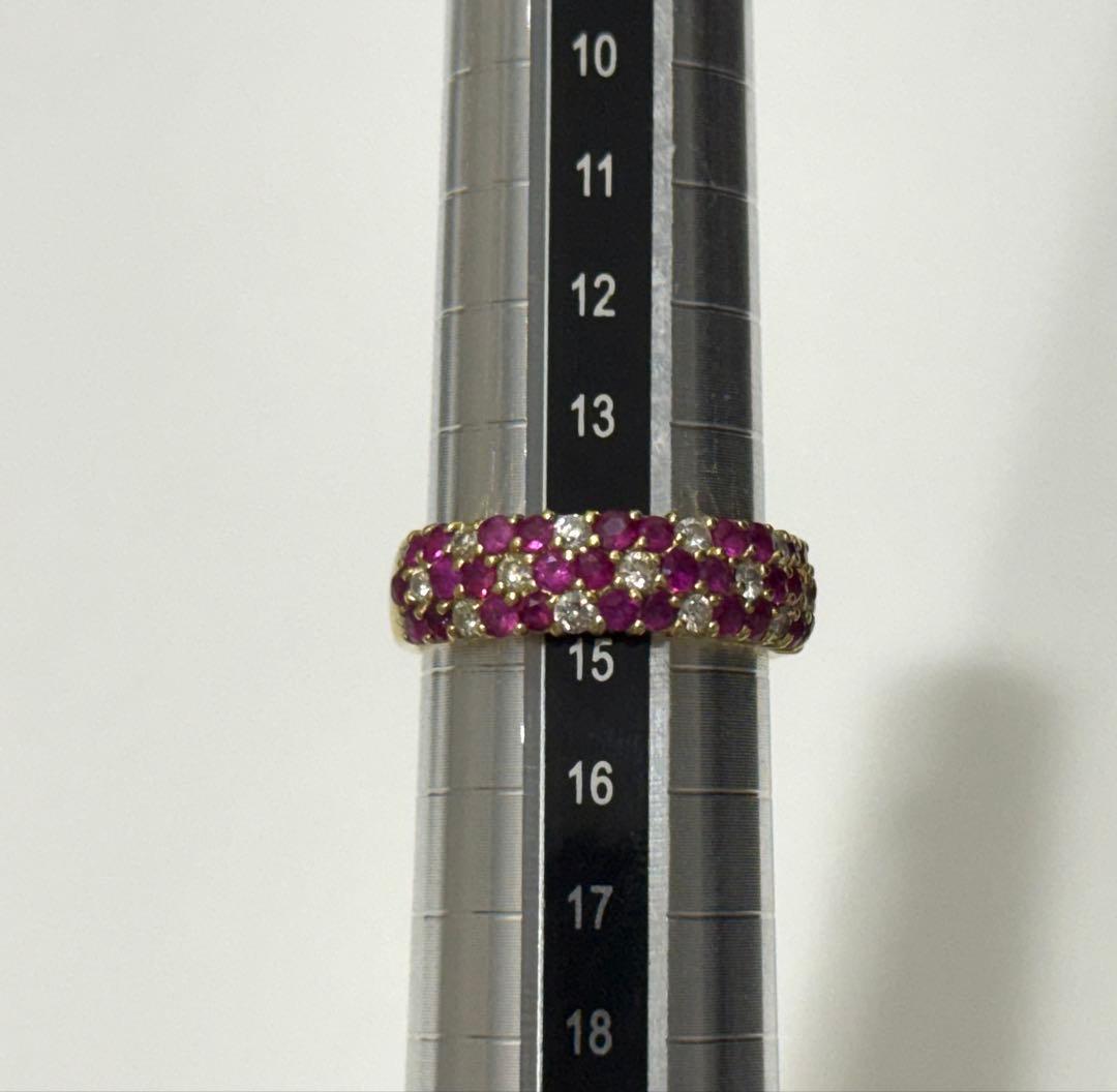 k18石付きメレダイヤ14.5号リング