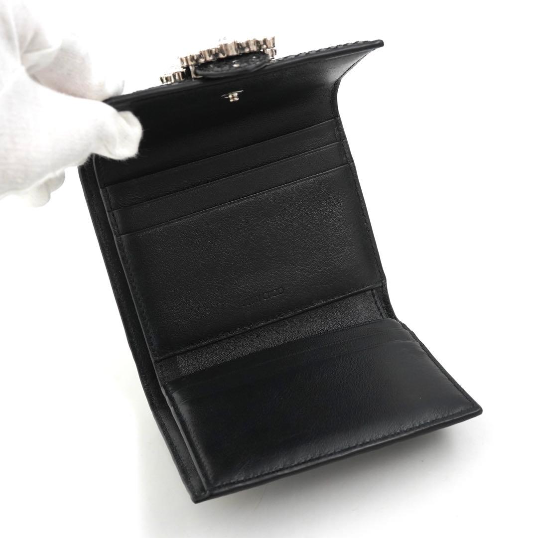 ✨プレゼント梱包✨　JIMMY CHOO ミニ財布　パイソン　クリスタル　バック