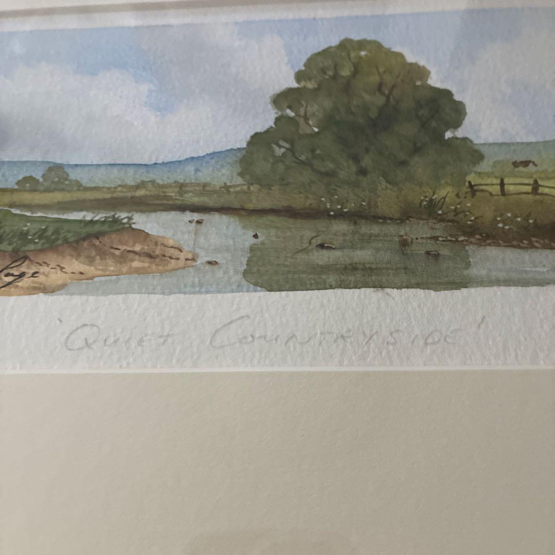 Digby Page イギリス　水彩画　Quiet country side