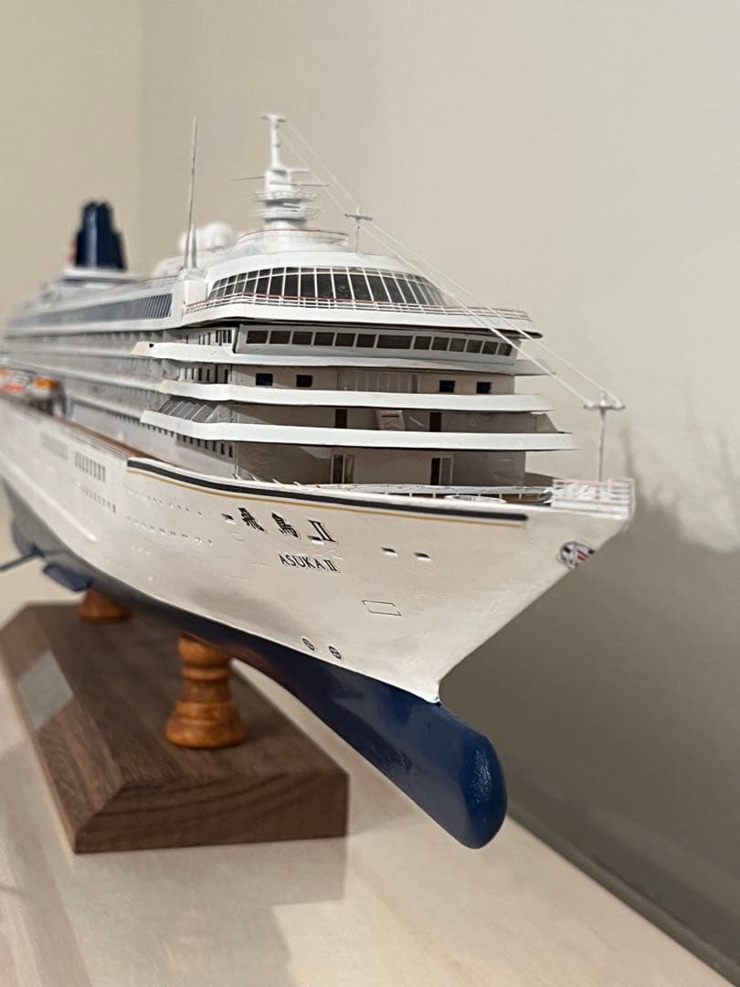 飛鳥II 完成品　木製型　船　モデル　ウッディジョー　手作り