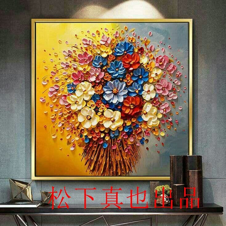 油絵『開花する』★玄関、リビング、寝室 、店舗、新築祝い、開店祝いの待合y松k