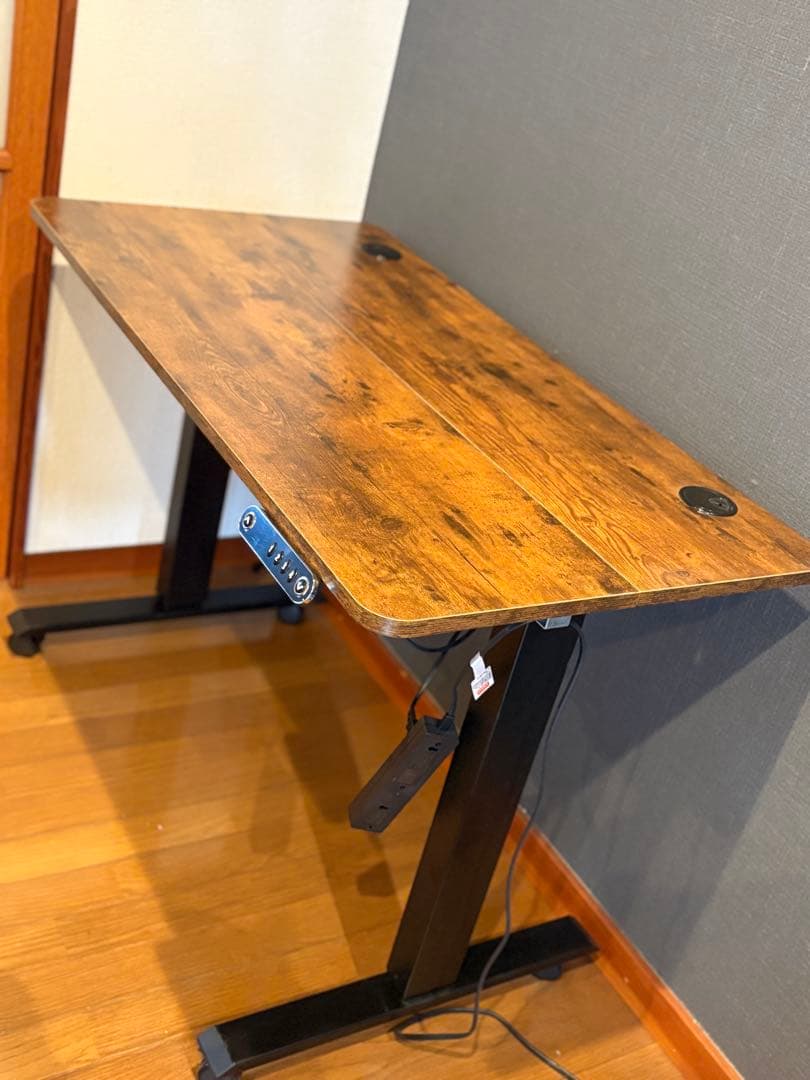 パソコンデスク自動昇降式＆チェア　美品
