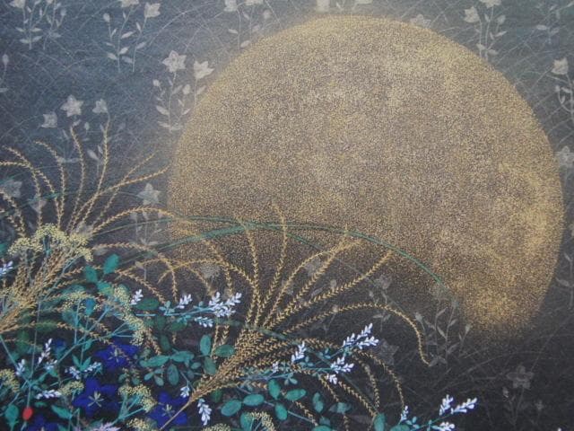 石踊達哉、【秋草】、希少な額装用画集より、新品額装付、状態良好