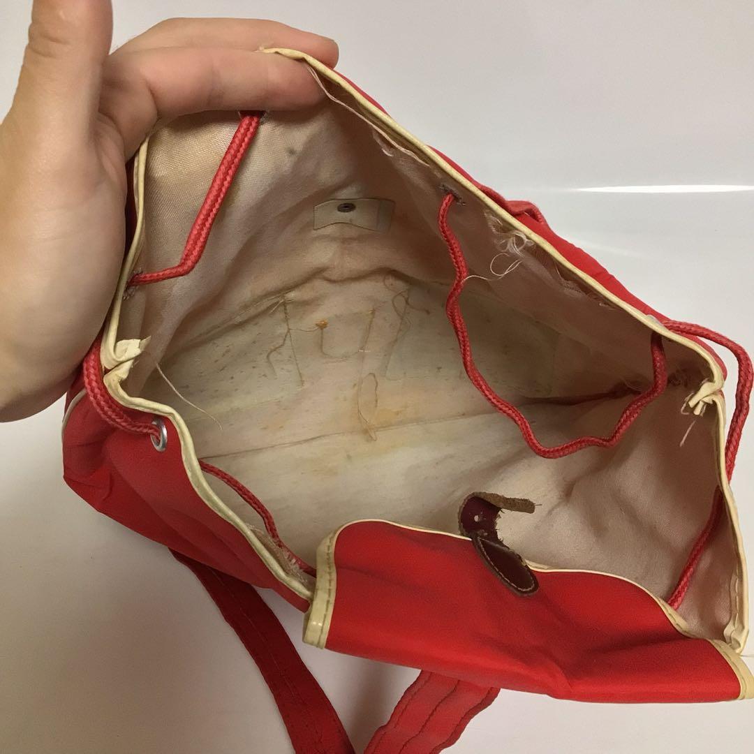 ジャイアントロボ　小学館　光プロ　赤いナイロンナップザック 女の子とロボット