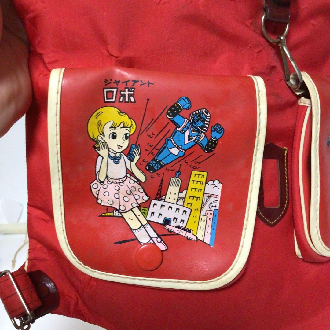 ジャイアントロボ　小学館　光プロ　赤いナイロンナップザック 女の子とロボット