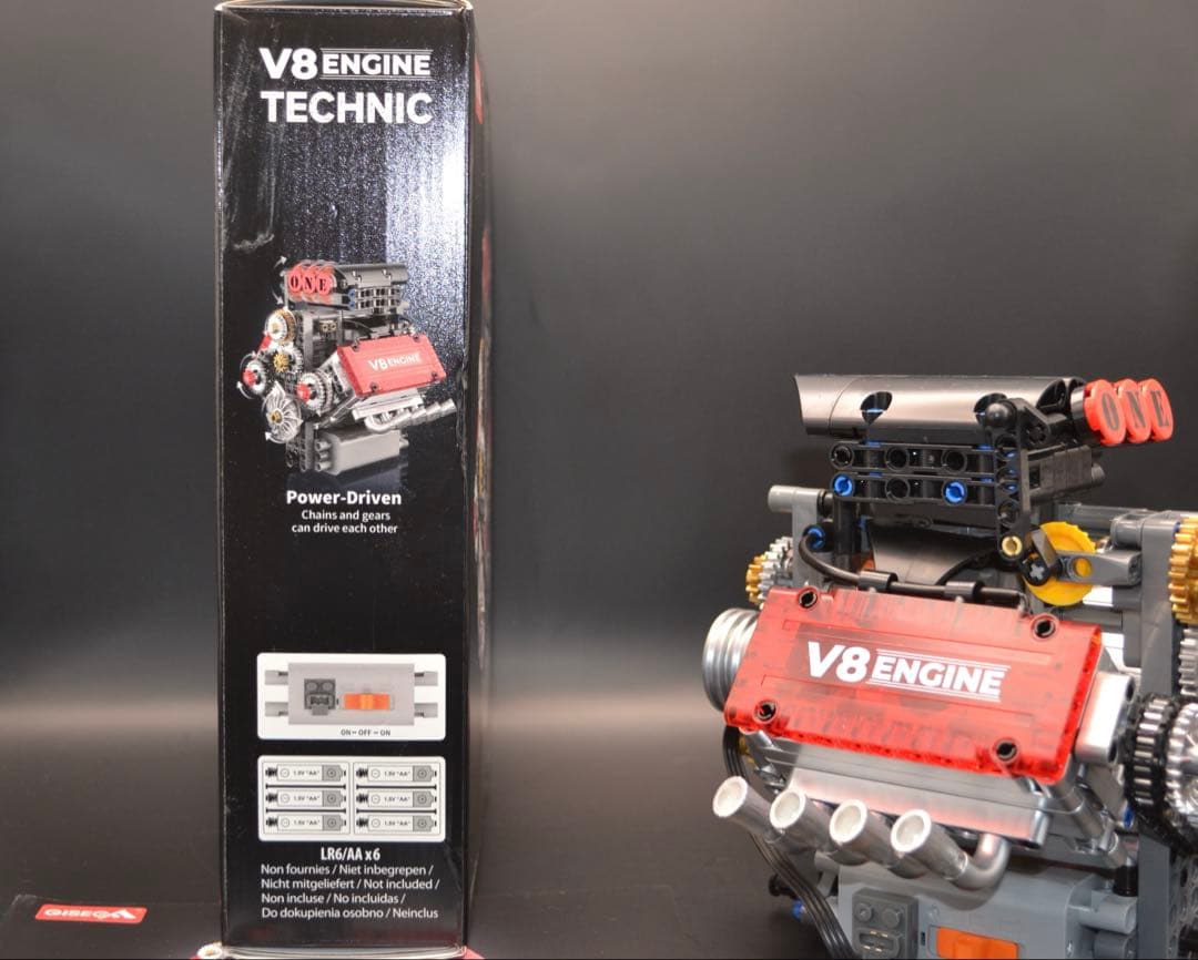 V8エンジン ブロック模型 組み立て済み 可動モデル｜箱・説明書付き