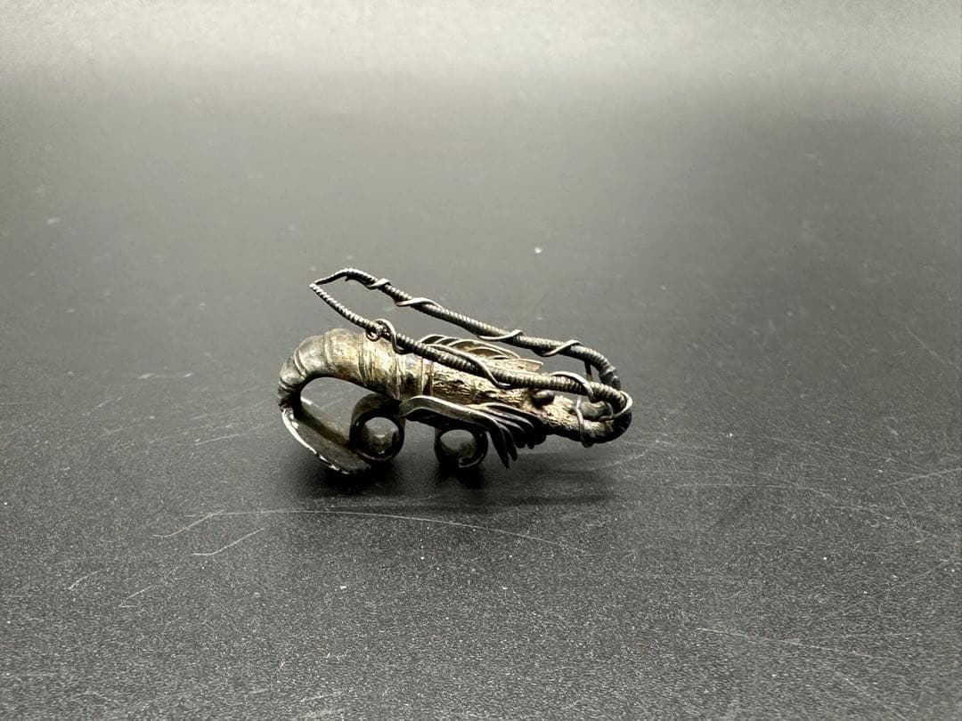 金工美術　純銀製　伊勢海老　エビ　古美術骨董