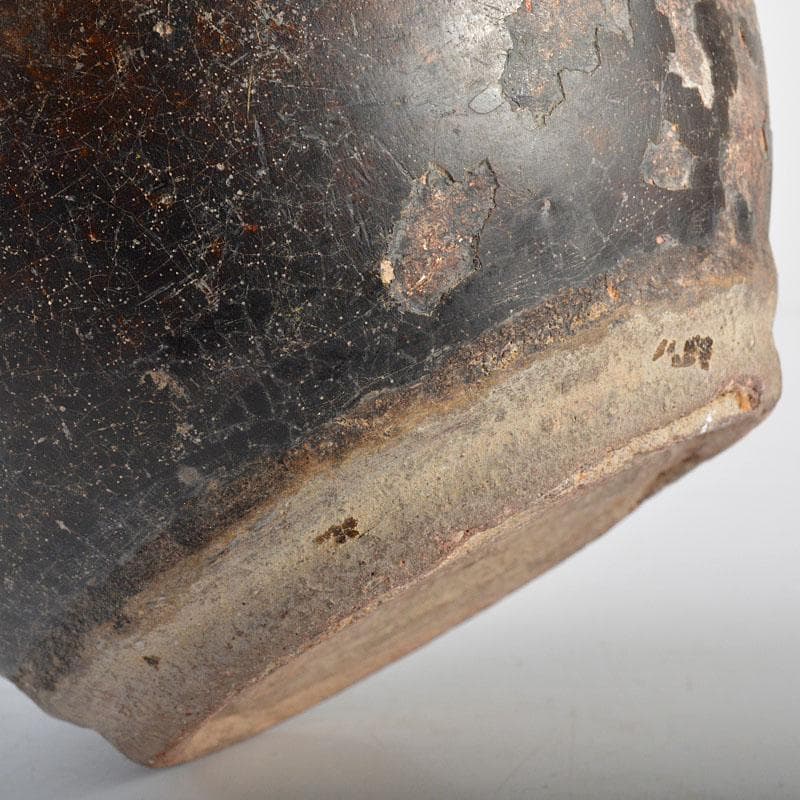 Yuri　タイ古陶磁　スンコロク　宋胡録　黒釉　象飾壷　V　R4578