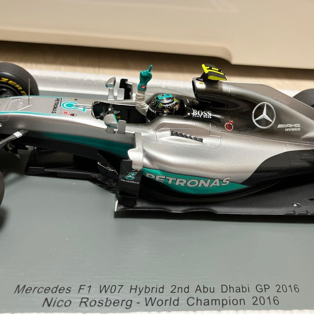ミニカー Mercedes F1 W07 Hybrid 2016AbuDhabi 1/18