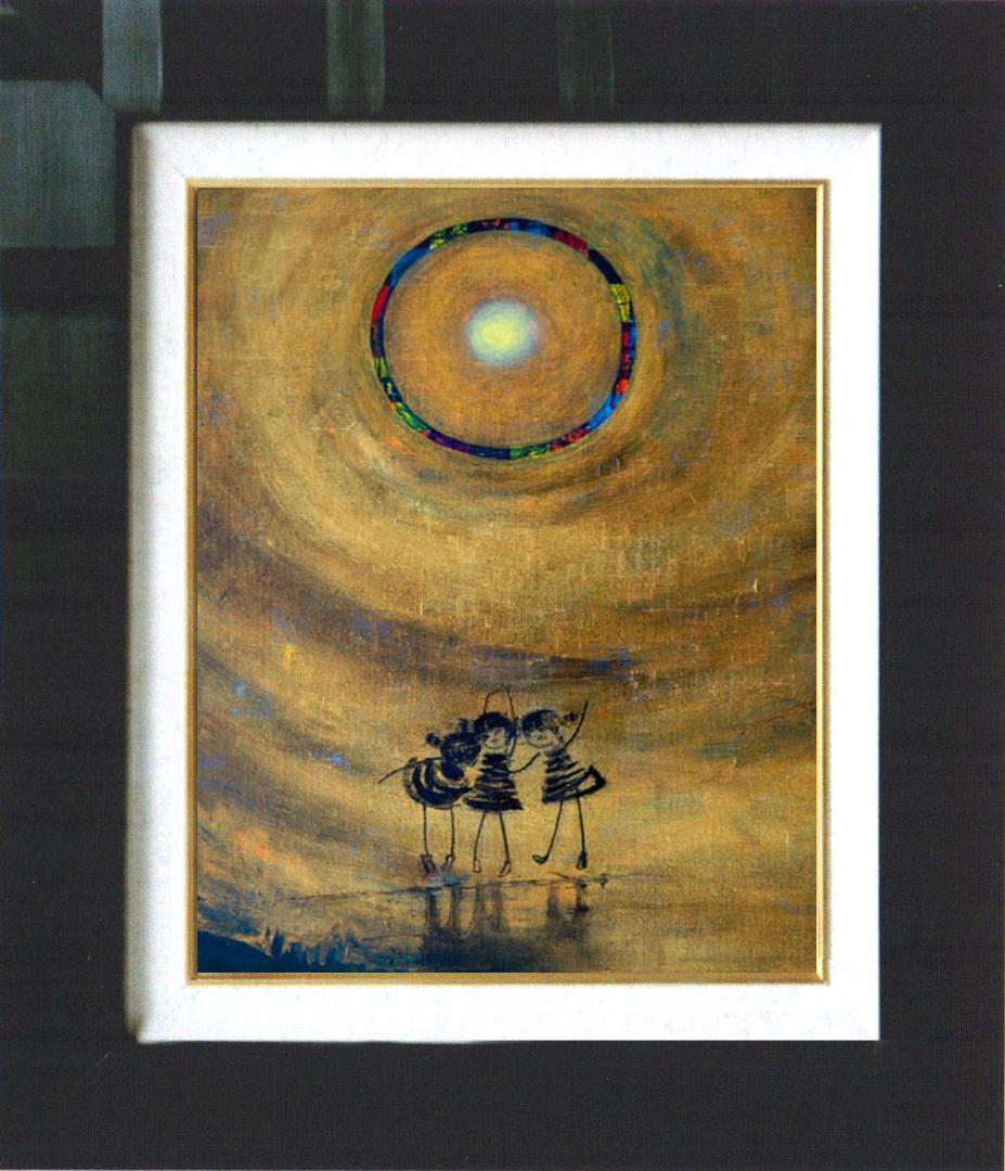 油絵 菅家令子 絵 絵画 インテリア F4-081014 可愛い子供たち 影遊び