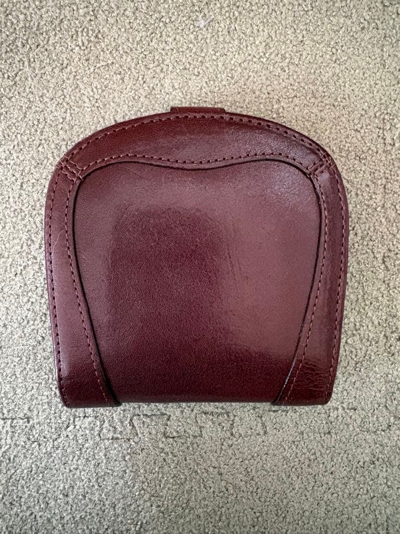 【匿名配送】ダークブラウン レザー 二つ折り財布　ユニセックス