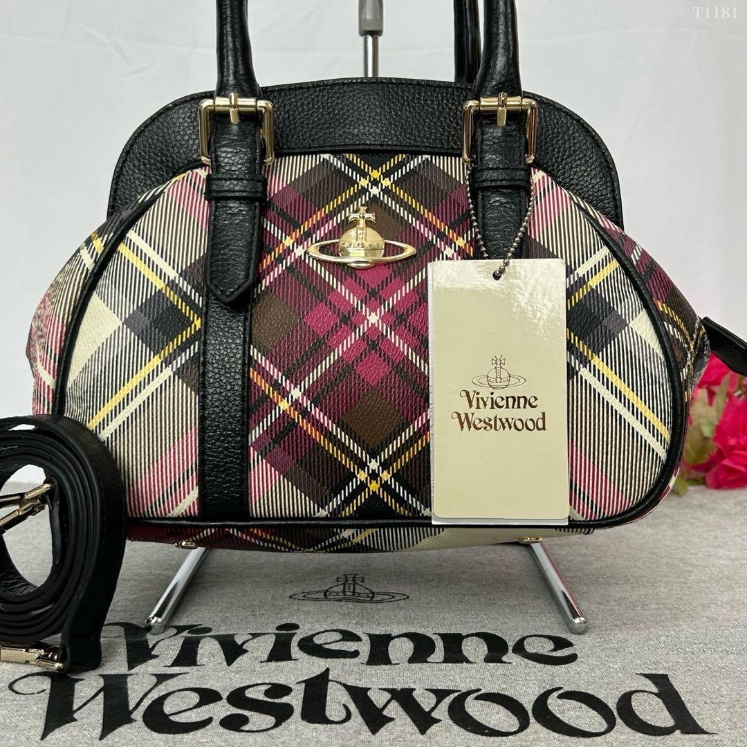 【極美品/カード付】ヴィヴィアンウエストウッド ヤスミン 2way ハンドバッグ