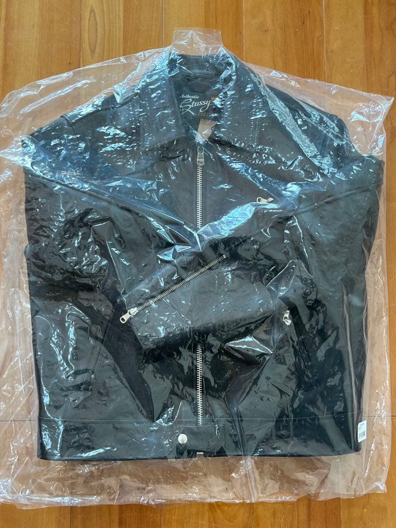 新品 黒M 25AW STUSSY BIKER JACKET LEATHER