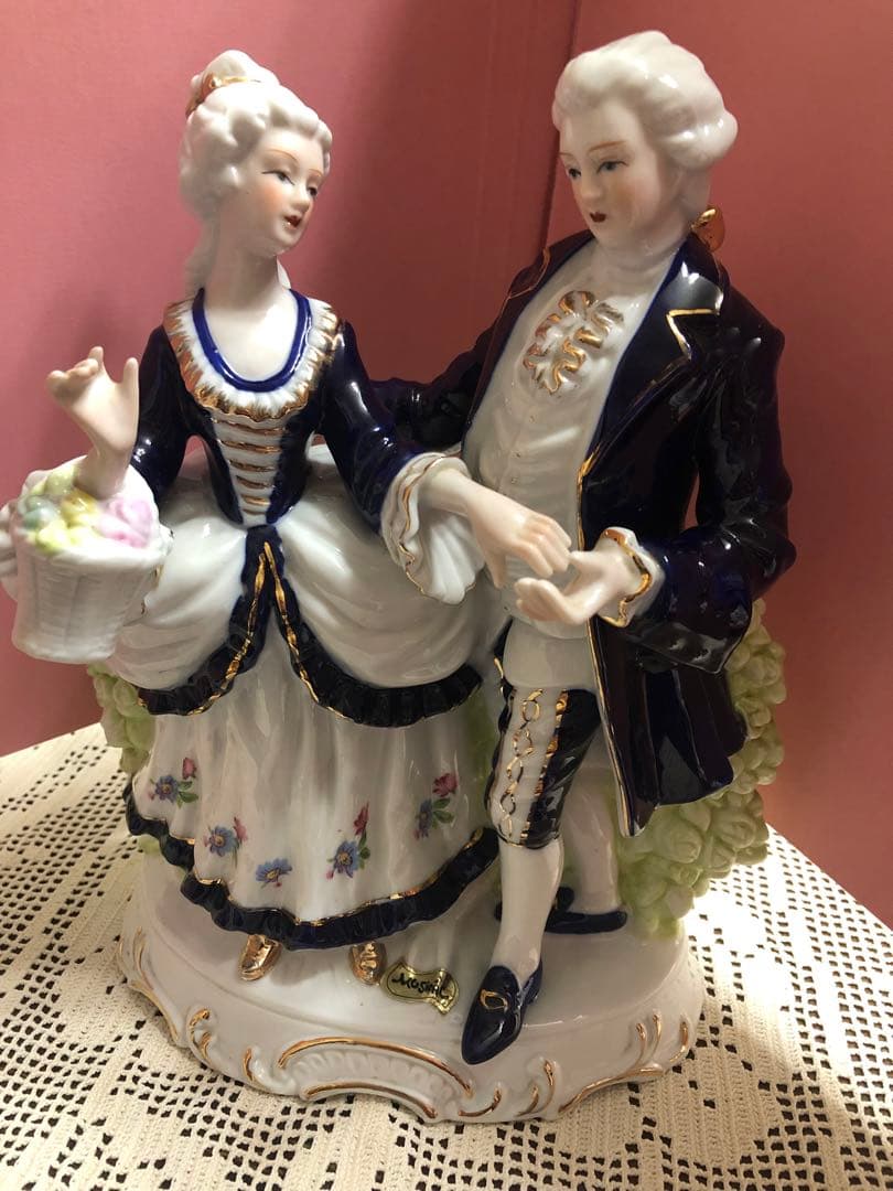 昭和レトロ　KATO 工芸　オルゴール　陶器人形　ビンテージ　日本製