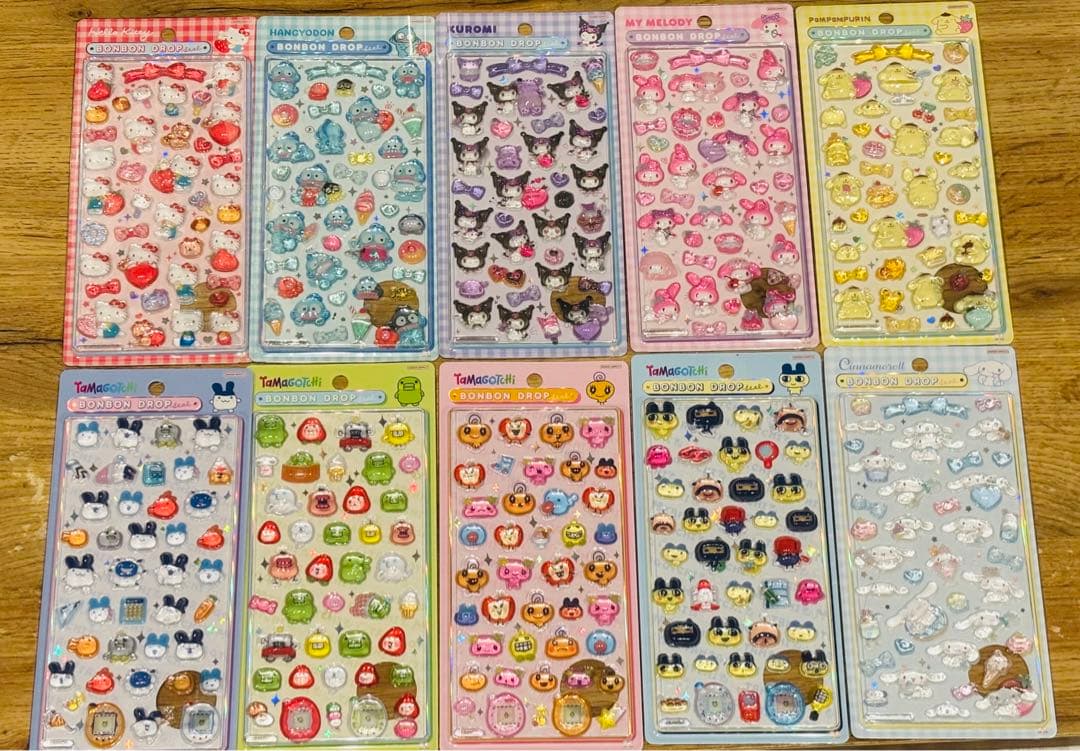 正規品 サンリオ たまごっち ボンボンドロップシール10枚セット