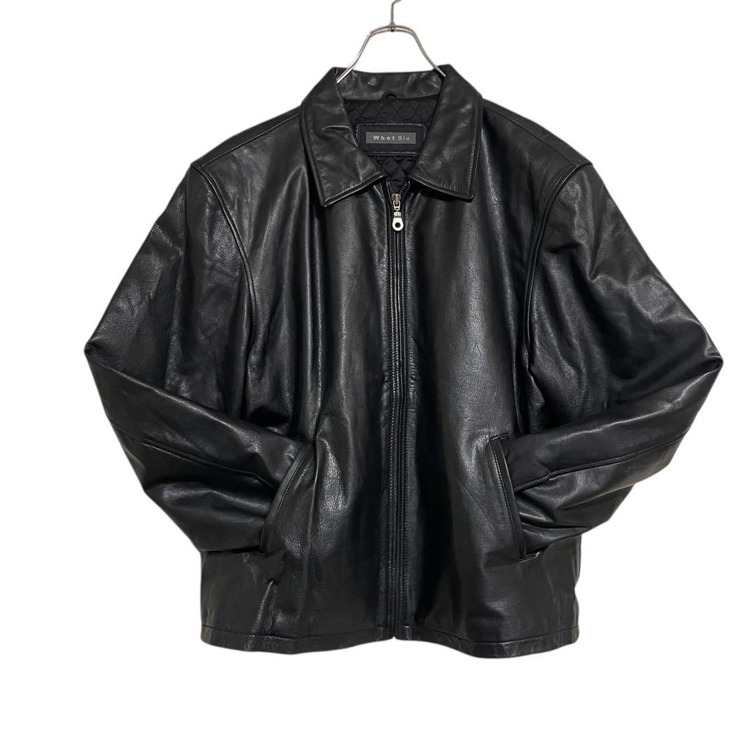 大きいサイズ【Whet Blu】リアルレザーシングルライダースジャケット 黒4L