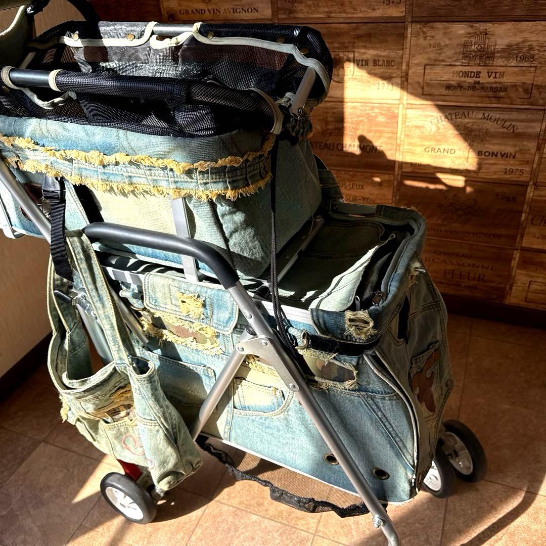 MotherCartマザーカート2段式プレミアムカートダメージデニム変えデニム付