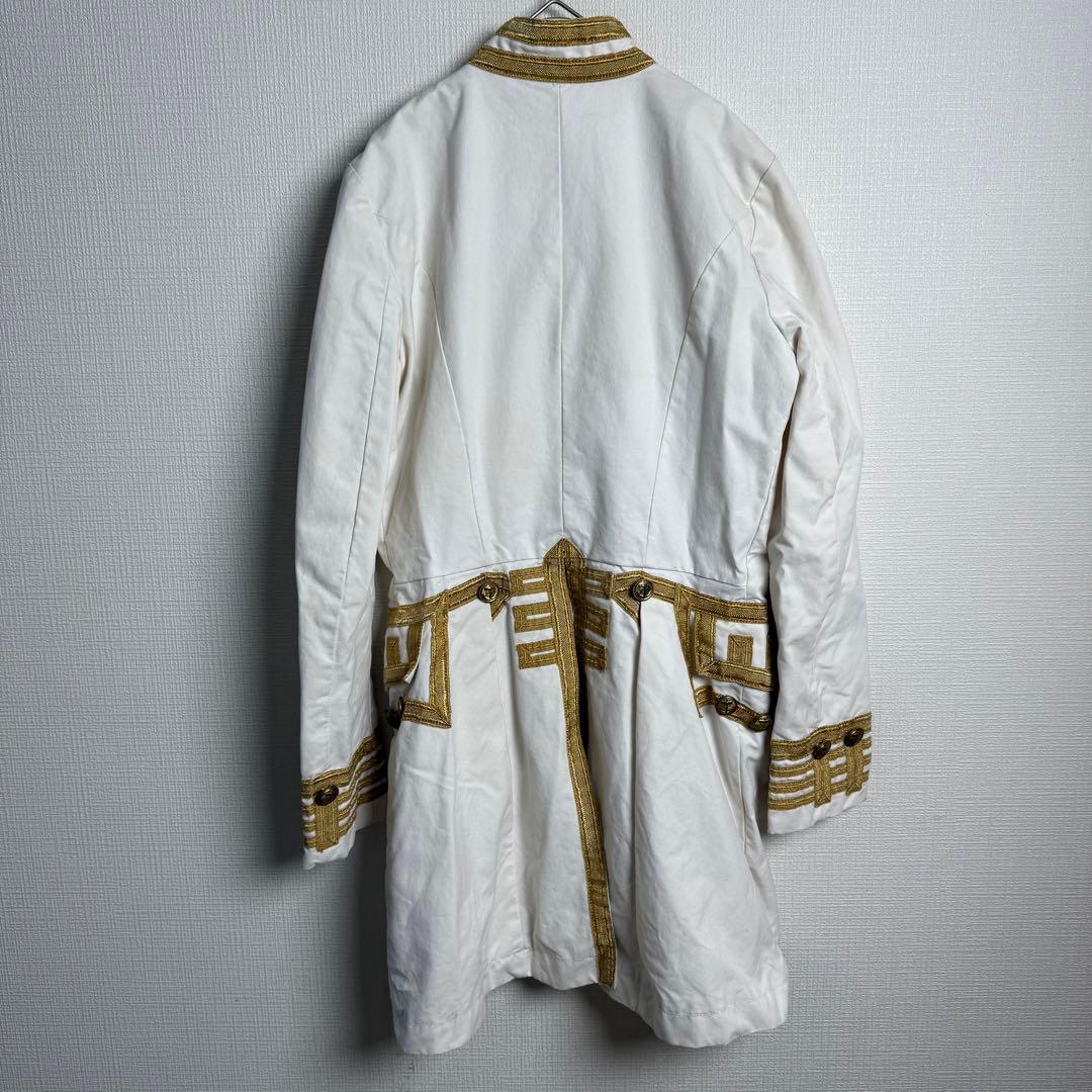 274 Denim&Supplyラルフローレン 白×金ブレード マーチングコート