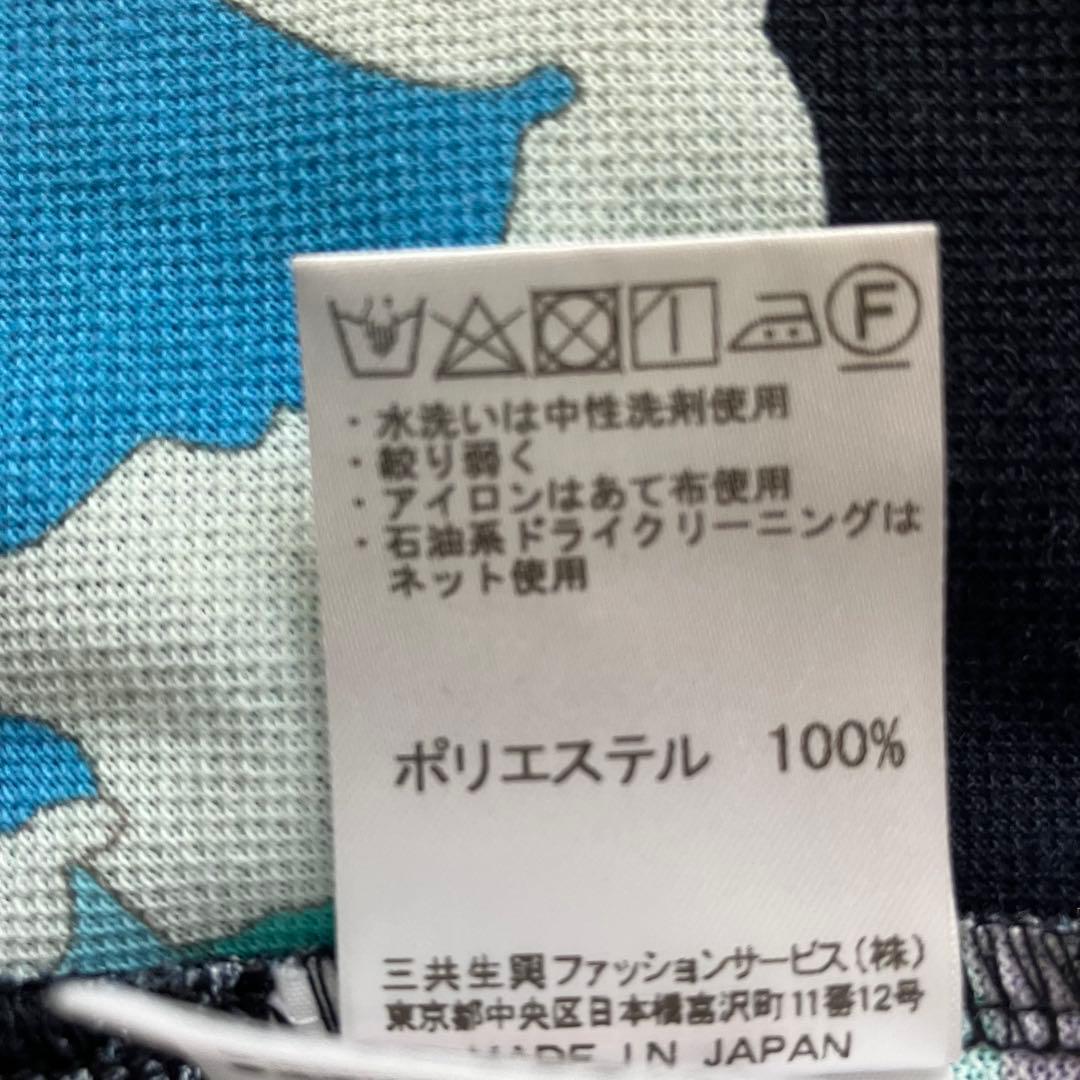 LEONARDネイビー系花柄長袖ポロシャツ