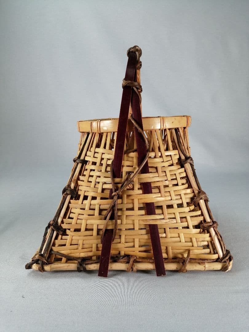 【茶事具】手付き四方籠　花籠　花入229