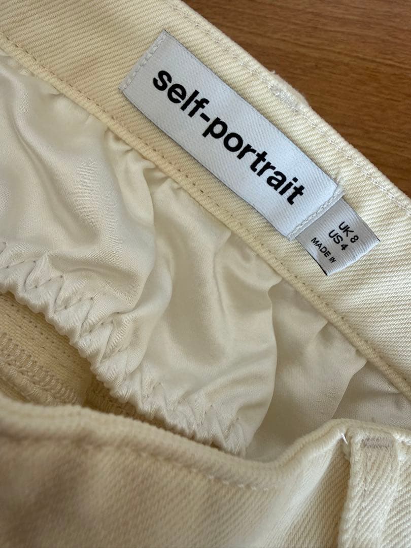 Self-Portrait ホワイト デニムスカート