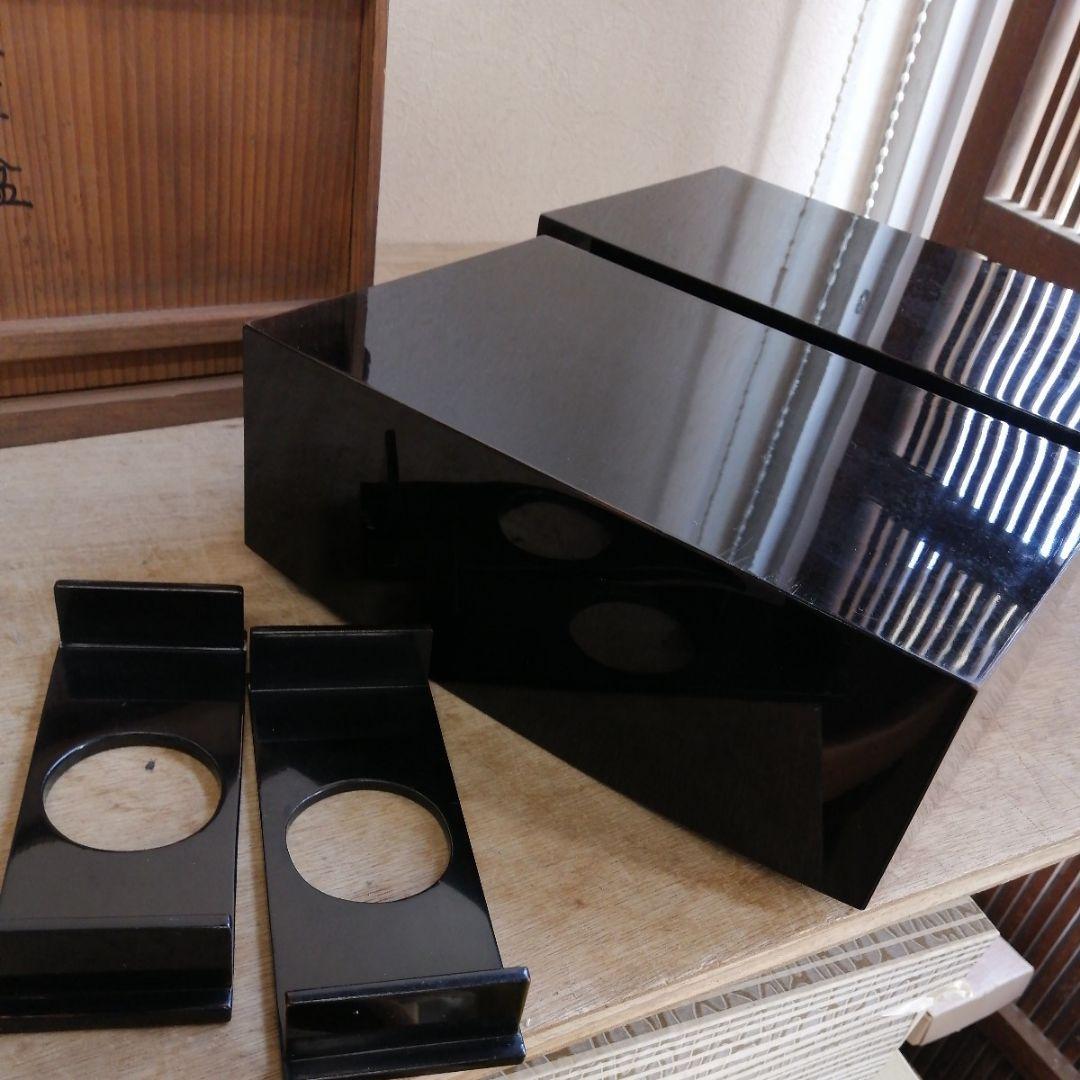 骨董　煙草盆　真塗　木製　漆　漆器　茶道具　茶道　２つ　木箱