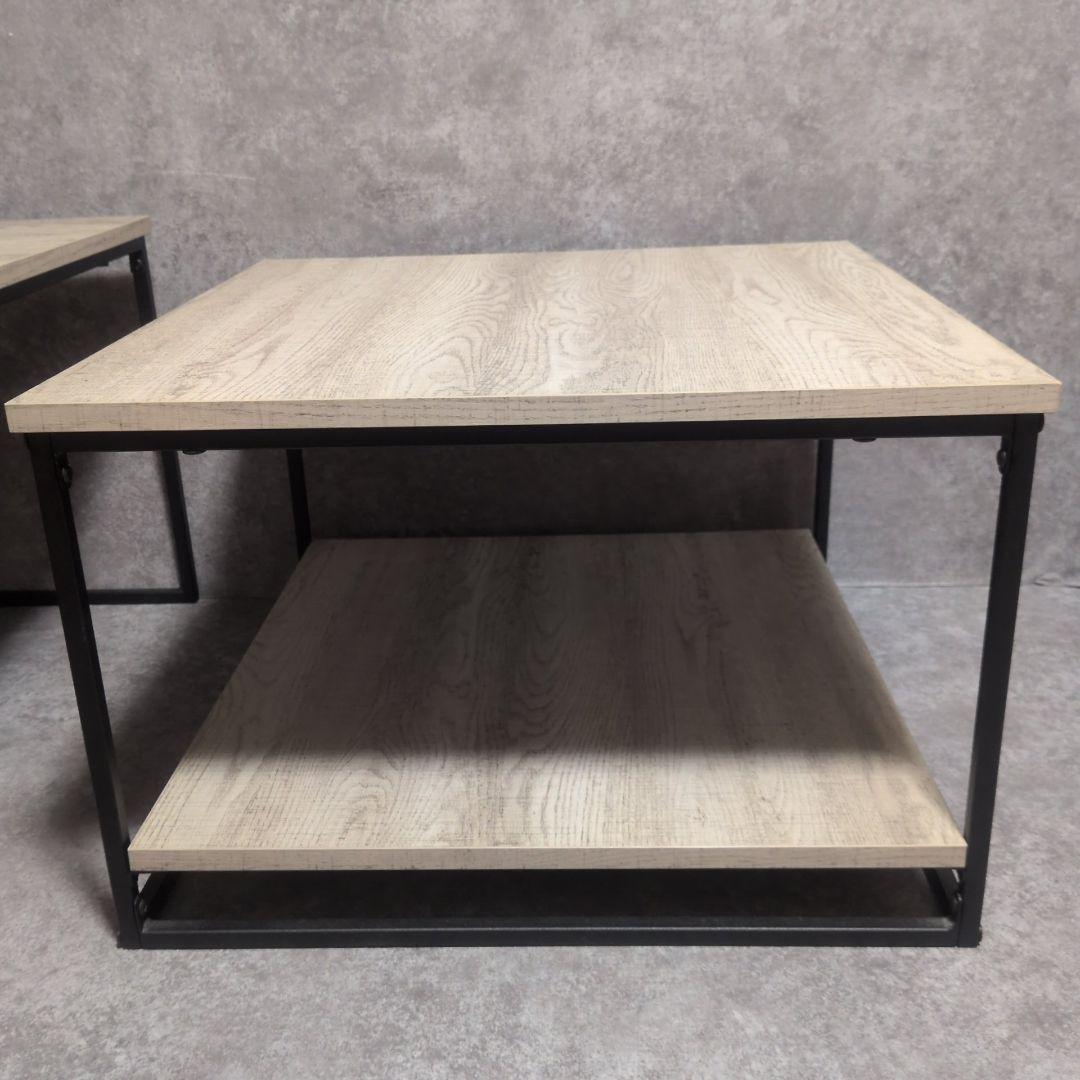 LOWYA ローテーブル ヒートレ グレーオーク/ブラック