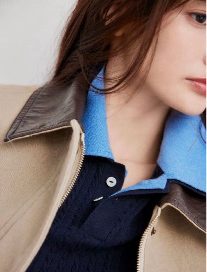 SNIDEL ワンポイントレイヤードポロニットプルオーバー