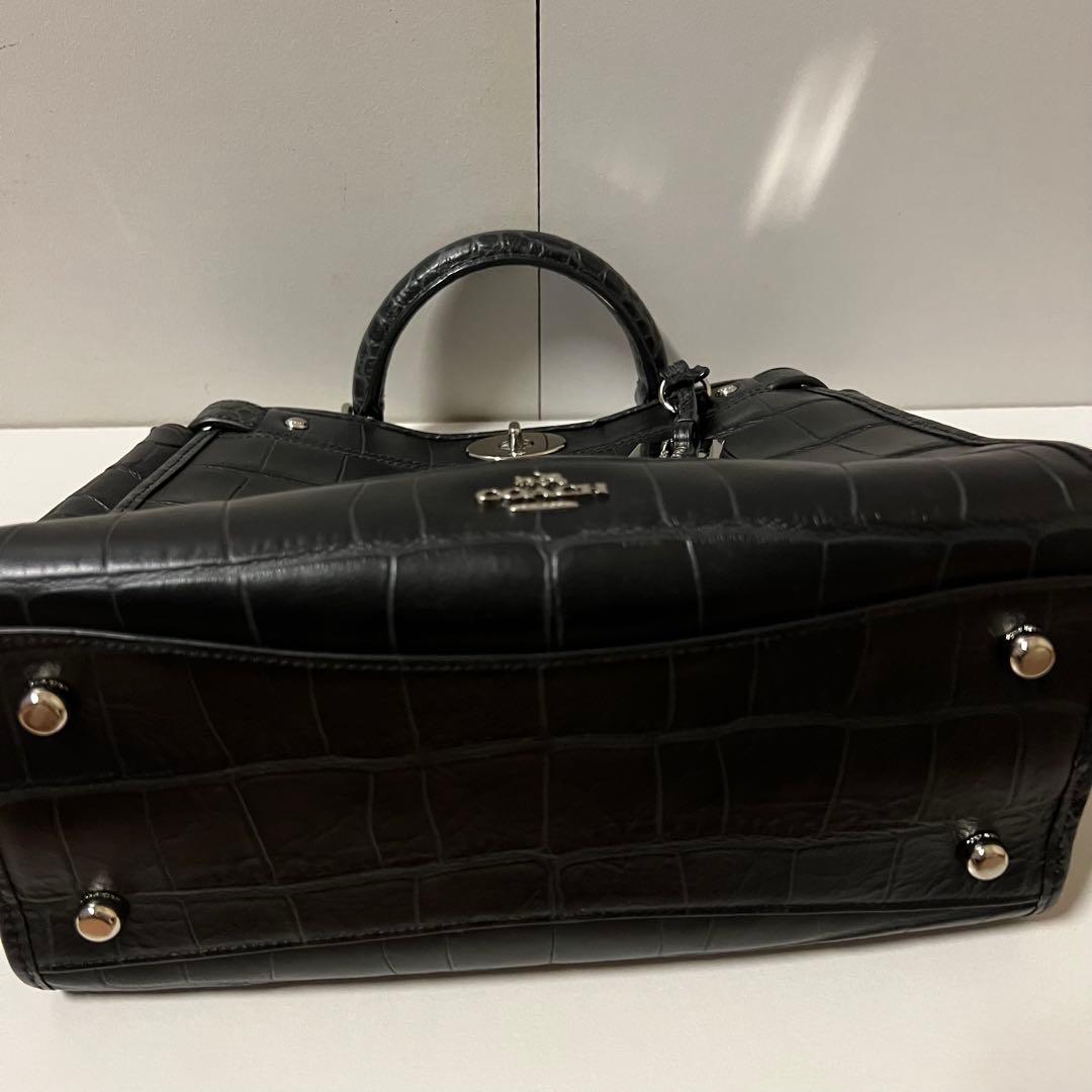 【希少・未使用】COACH クロコ型押し ミニグラマシー 黒
